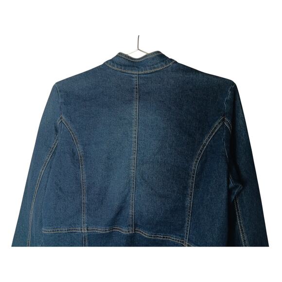 New Baccini Denim Jacket Blue Size Small Classic Button Front Casual Jean - Picture 9 of 14